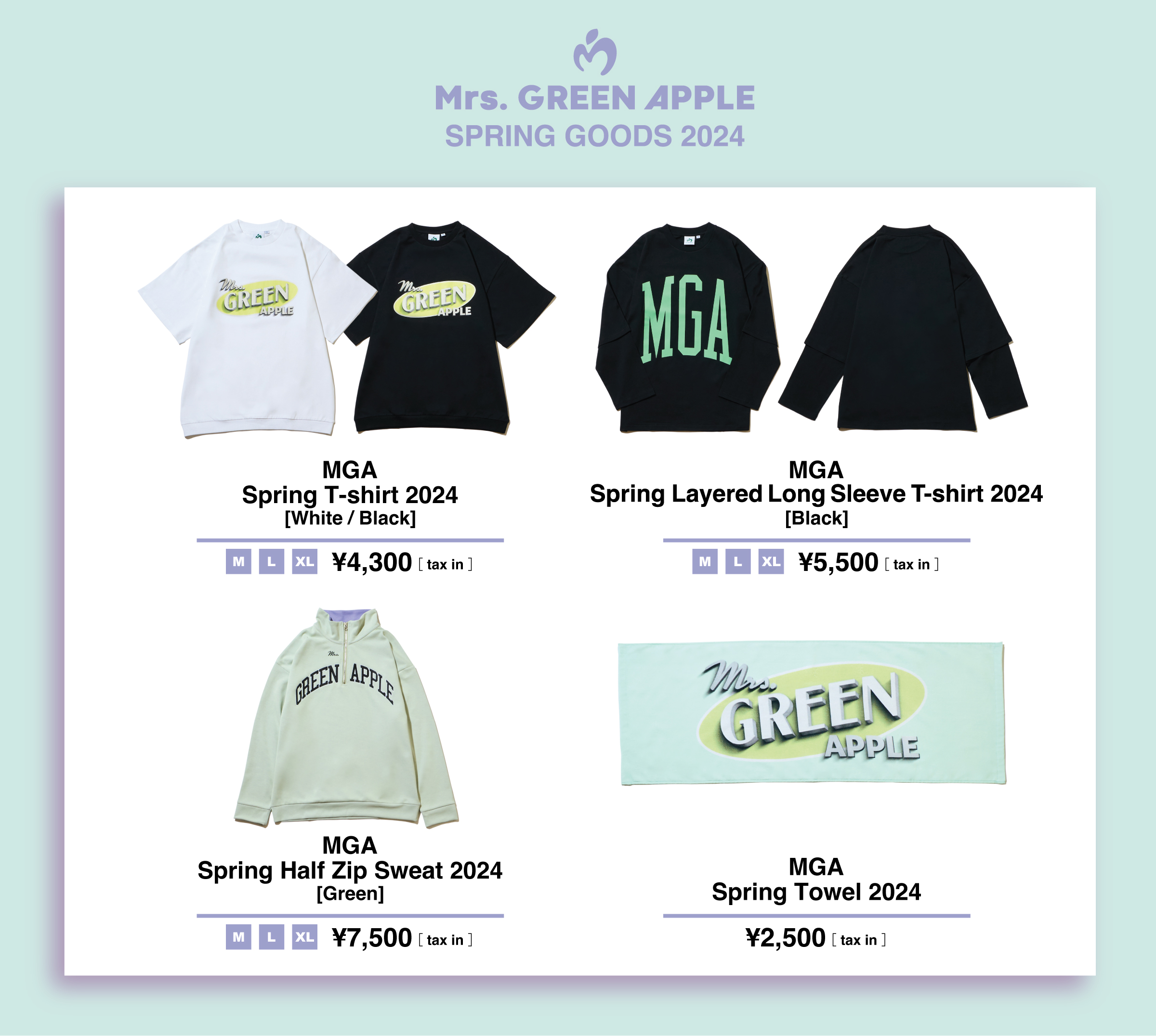 2024春夏新作】 Mrs.GREEN APPLE MGA Springグッズ ロンT 未開封 T 