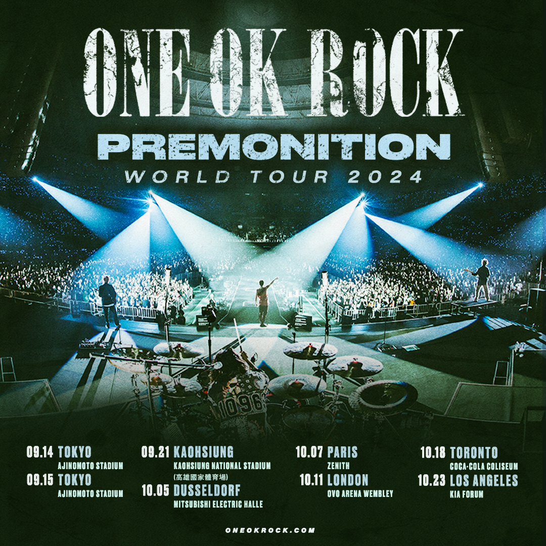 ONE OK ROCK 2024 PREMONITION WORLD TOUR」味の素スタジアム公演、PRIMAL FOOTMARK チケット先行受付開始｜PRIMAL FOOTMARK WEB-ONE OK ROCK